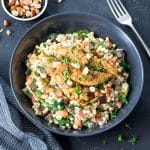 Juicy flavoursome Moroccan chicken couscous salad is an appealing weeknight meal that is delicious hot or cold. Pearl couscous provides great texture and extra yum factor!