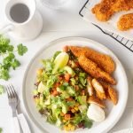 Mexican corn chip chicken salad with sour cream and lime.